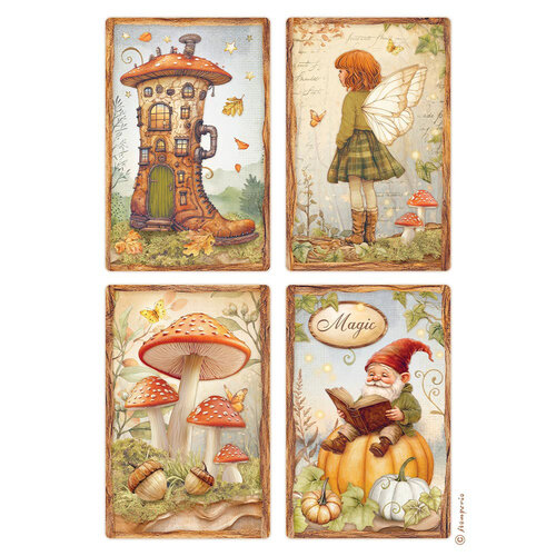 Stamperia - Whispering Woods Collection - A4 Rice Paper - 4 Cards 1 Stamperia - Whispering Woods Collection - A4 Rice Paper - 4 Cards