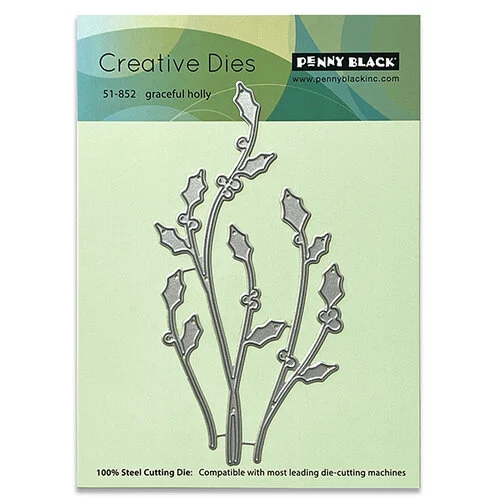 Penny Black - Creative Dies - Graceful Holly 1 Penny Black - Creative Dies - Graceful Holly