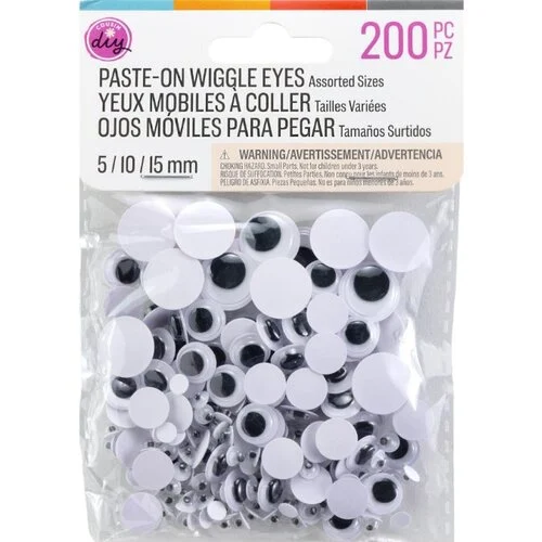 Cousin DIY - Paste-On Wiggle Eyes - 5 mm to 15 mm - 200 Pieces