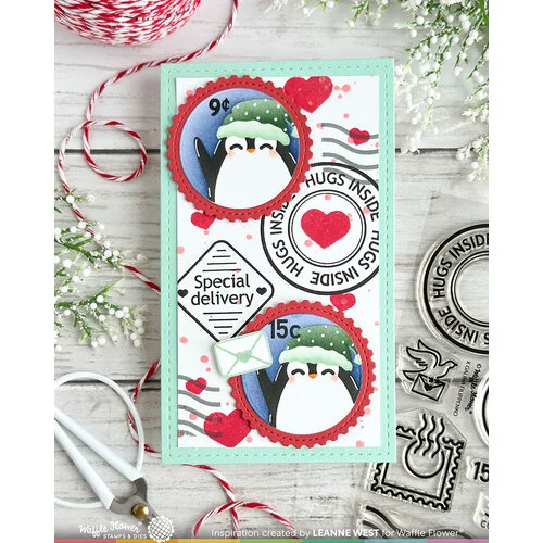 Waffle Flower Crafts - Nesting Postage Collage Collection - Clear Photopolymer Stamps