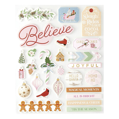 Spellbinders - Rosie's Studios - Peppermint Twist Collection - Chipboard Stickers 2 Spellbinders - Rosie's Studios - Peppermint Twist Collection - Chipboard Stickers