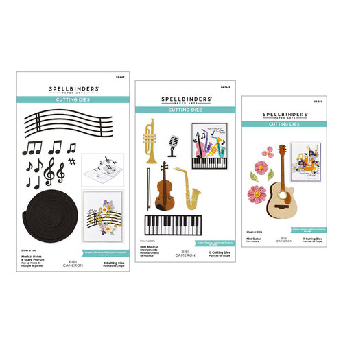 Spellbinders - Bibi's Musical Notes Collection - Etched Dies - Small Instruments Bundle 1 Spellbinders - Bibi's Musical Notes Collection - Etched Dies - Small Instruments Bundle