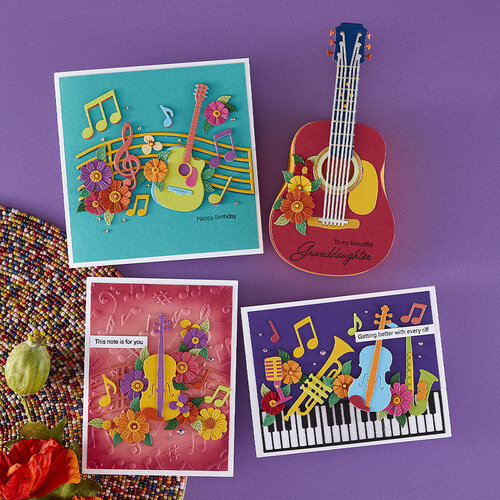 Spellbinders - Bibi's Musical Notes Collection - Etched Dies - Small Instruments Bundle 2 Spellbinders - Bibi's Musical Notes Collection - Etched Dies - Small Instruments Bundle