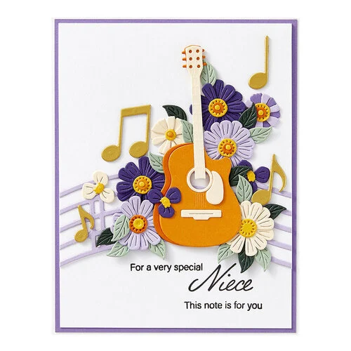 Spellbinders - Bibi's Musical Notes Collection - Etched Dies - Mini Guitar 5 Spellbinders - Bibi's Musical Notes Collection - Etched Dies - Mini Guitar
