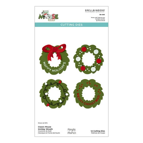 Spellbinders - Say Cheese Classic Mouse Christmas Collection - Etched Dies - Holiday Wreath 1 Spellbinders - Say Cheese Classic Mouse Christmas Collection - Etched Dies - Holiday Wreath