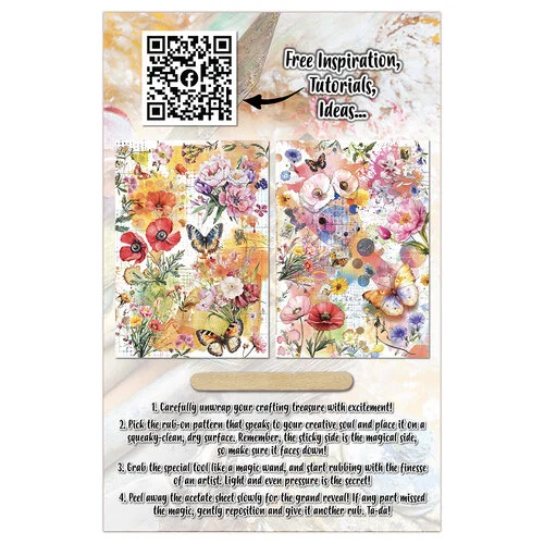 AALL and Create - Radiant Florals Collection - Rub-On Transfers - Dancing Poppies