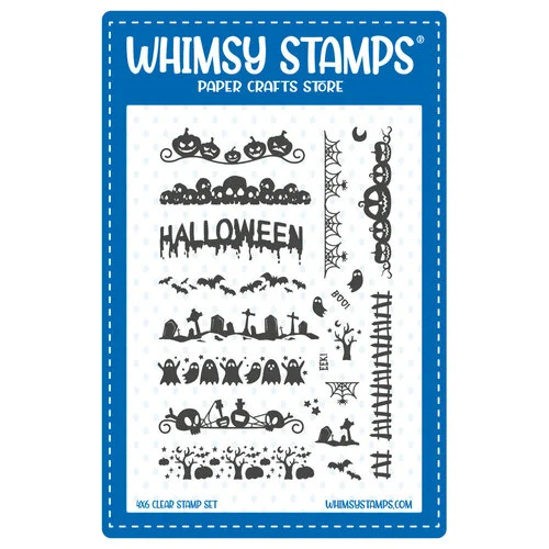 Whimsy Stamps - Clear Photopolymer Stamps - Halloween Bitty Borders
