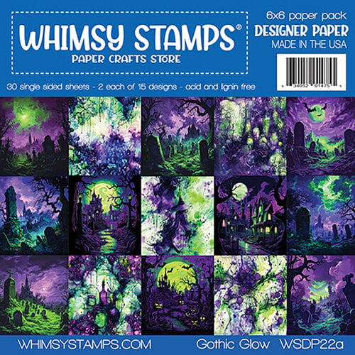 Whimsy Stamps - 6 x 6 Paper Pack - Gothic Glow
