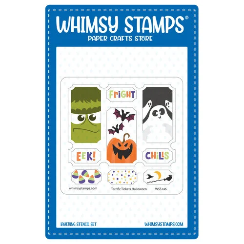 Whimsy Stamps - Layering Stencils - Terrific Tickets - Halloween