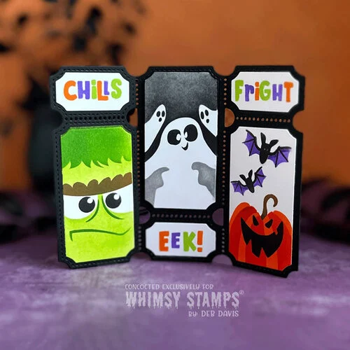 Whimsy Stamps - Layering Stencils - Terrific Tickets - Halloween
