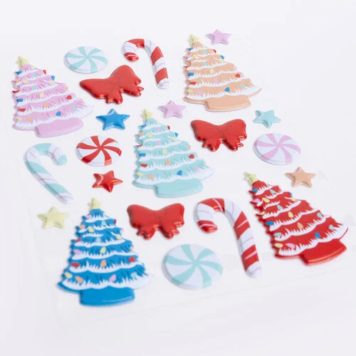 Everett Rd - Bow & Arrough Collection - Puffy Stickers - Vintage Holiday