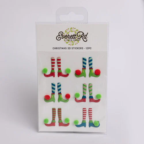 Everett Rd - Traditional Christmas Collection - 3D Stickers - Elf Feet 1 Everett Rd - Traditional Christmas Collection - 3D Stickers - Elf Feet