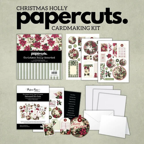 Paper Rose - Christmas Holly Collection - Cardmaking Kit