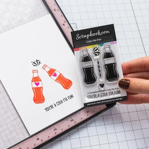 Scrapbook.com - Clear Photopolymer Stamp Set - Cola-tta Fun