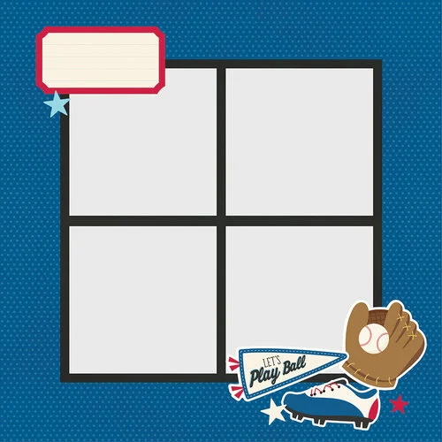 Simple Stories - Simple Pages Collection - Page Pieces - Baseball 4 Simple Stories - Simple Pages Collection - Page Pieces - Baseball