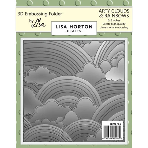 Lisa Horton Crafts - 3D Embossing Folder - Arty Clouds and Rainbows