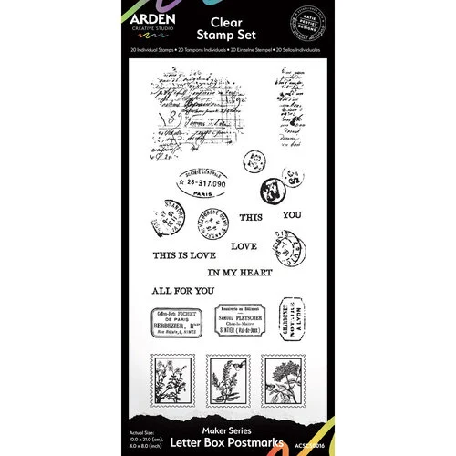 Arden Creative Studio - Maker Series Collection - Clear Photopolymer Stamps - Letter Box Postmarks