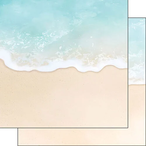 Scrapbook Customs - 12 x 12 Double Sided Paper - Beach Wave 1 Scrapbook Customs - 12 x 12 Double Sided Paper - Beach Wave