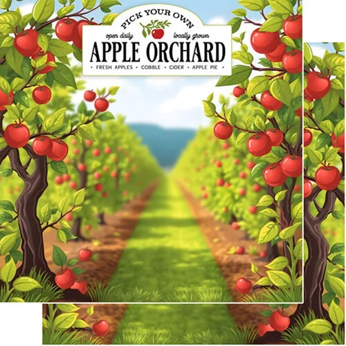 Scrapbook Customs - 12 x 12 Double Sided Paper - Apple Orchard - Pick Your Own 1 Scrapbook Customs - 12 x 12 Double Sided Paper - Apple Orchard - Pick Your Own