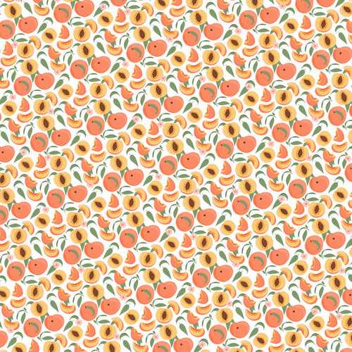 Scrapbook Customs - 12 x 12 Double Sided Paper - Peach Gingham