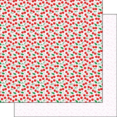 Scrapbook Customs - 12 x 12 Double Sided Paper - Cherries & Blossoms 1 Scrapbook Customs - 12 x 12 Double Sided Paper - Cherries & Blossoms