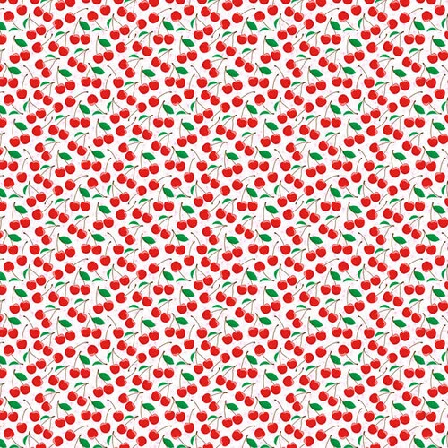 Scrapbook Customs - 12 x 12 Double Sided Paper - Cherries & Blossoms 2 Scrapbook Customs - 12 x 12 Double Sided Paper - Cherries & Blossoms
