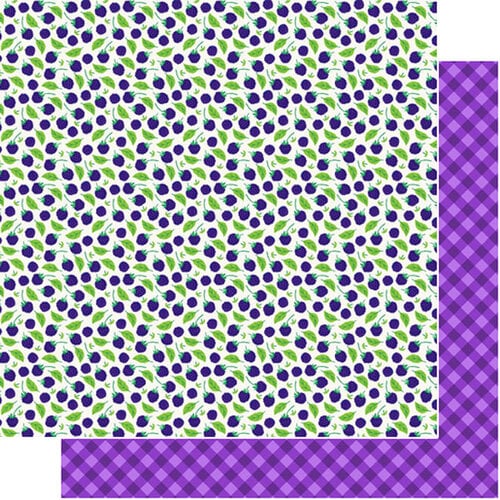 Scrapbook Customs - 12 x 12 Double Sided Paper - Blackberries Fruit 1 Scrapbook Customs - 12 x 12 Double Sided Paper - Blackberries Fruit