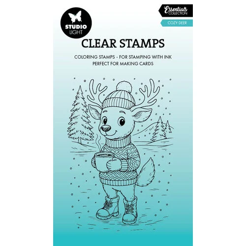 Studio Light - Essentials Collection - Clear Photopolymer Stamps - Cozy Deer