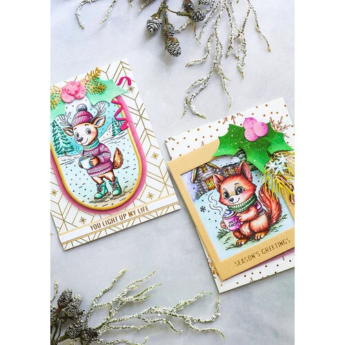 Studio Light - Essentials Collection - Clear Photopolymer Stamps - Cozy Deer 4 Studio Light - Essentials Collection - Clear Photopolymer Stamps - Cozy Deer