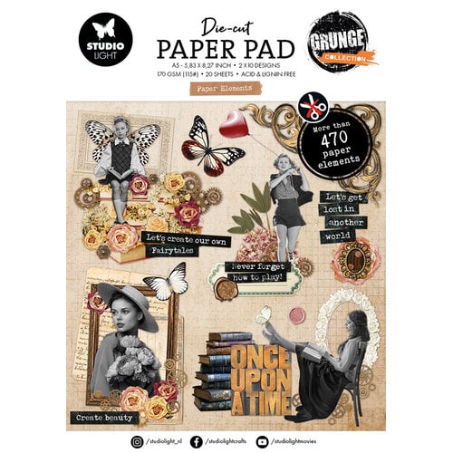 Studio Light - Grunge Collection - Die-Cut Paper Pad - Elements 1 Studio Light - Grunge Collection - Die-Cut Paper Pad - Elements