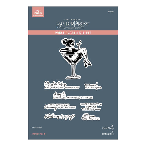 Spellbinders - Happier Hour Collection - BetterPress Plates and Dies - Martini Mood