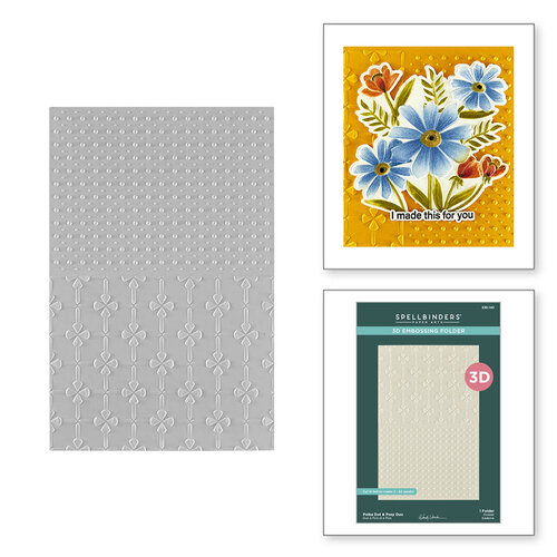 Spellbinders - Tabbed Classic Collection - 3D Embossing Folder - Polka Dot and Posy Duo