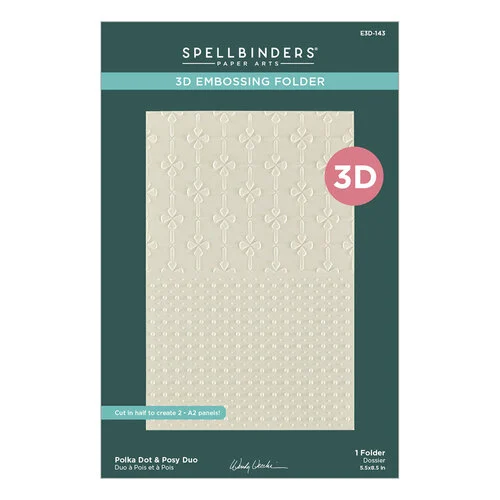 Spellbinders - Tabbed Classic Collection - 3D Embossing Folder - Polka Dot and Posy Duo