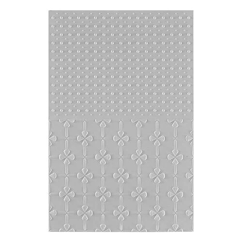 Spellbinders - Tabbed Classic Collection - 3D Embossing Folder - Polka Dot and Posy Duo