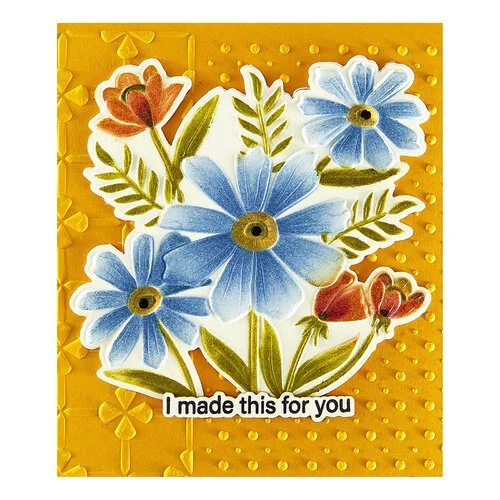 Spellbinders - Tabbed Classic Collection - 3D Embossing Folder - Polka Dot and Posy Duo