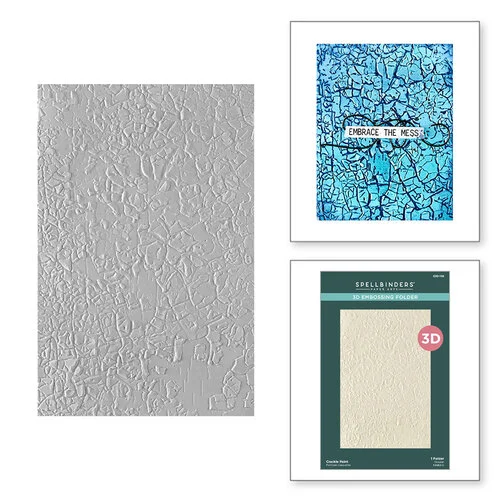 Spellbinders - Beautifully Imperfect Collection - 3D Embossing Folder - Crackle Paint