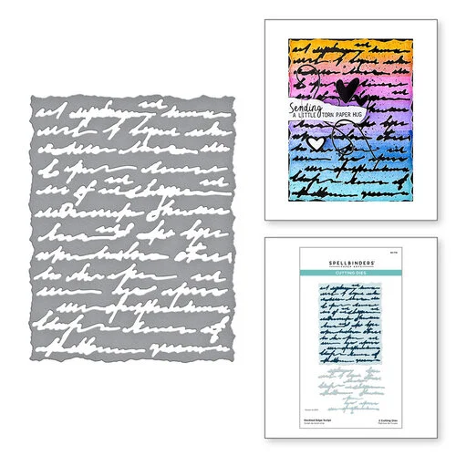 Spellbinders - Beautifully Imperfect Collection - Etched Dies - Deckled Edge Script 1 Spellbinders - Beautifully Imperfect Collection - Etched Dies - Deckled Edge Script