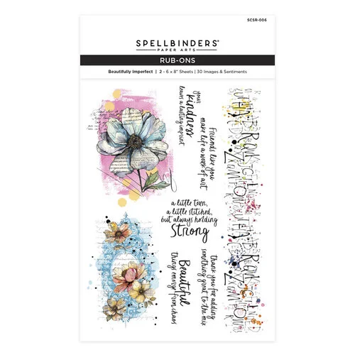 Spellbinders - Beautifully Imperfect Collection - Rub-On Transfers - Beautifully Imperfect