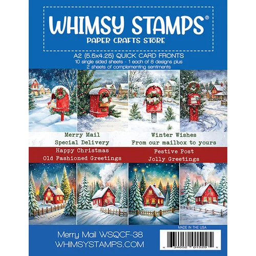 Whimsy Stamps - Quick A2 Card Fronts - Merry Mail