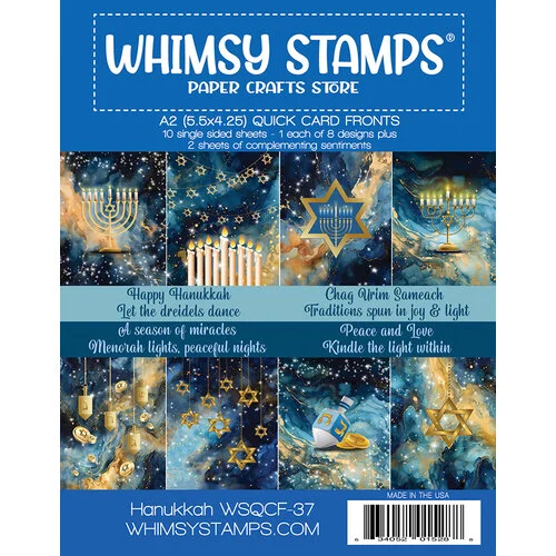 Whimsy Stamps - A2 Quick Card Fronts - Hanukkah