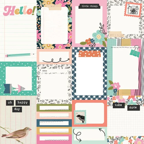 Simple Stories - Take Note Collection - 12 x 12 Double Sided Paper - Journal Elements 2 Simple Stories - Take Note Collection - 12 x 12 Double Sided Paper - Journal Elements