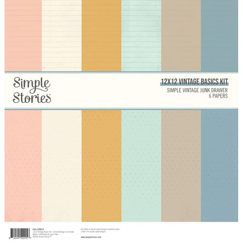 Simple Stories - Simple Vintage Junk Drawer Collection - 12 x 12 Basics Kit 1 Simple Stories - Simple Vintage Junk Drawer Collection - 12 x 12 Basics Kit