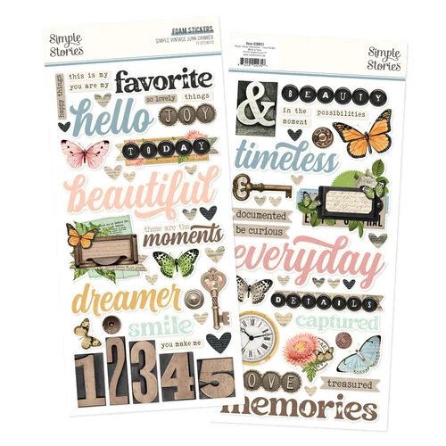 Simple Stories - Simple Vintage Junk Drawer Collection - Foam Stickers 1 Simple Stories - Simple Vintage Junk Drawer Collection - Foam Stickers