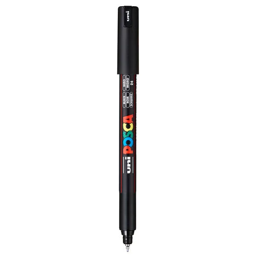 Posca - 1MR Paint Market - Extra Fine Metal Tip - 0.7mm - Black