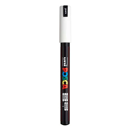 Posca - 1MR Paint Market - Extra Fine Metal Tip - 0.7mm - White