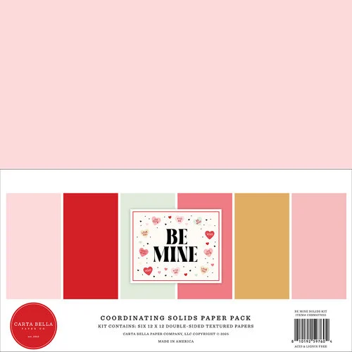 Carta Bella Paper - Be Mine Collection - 12 X 12 Paper Pack - Solids