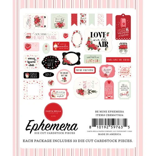 Carta Bella Paper - Be Mine Collection - Ephemera