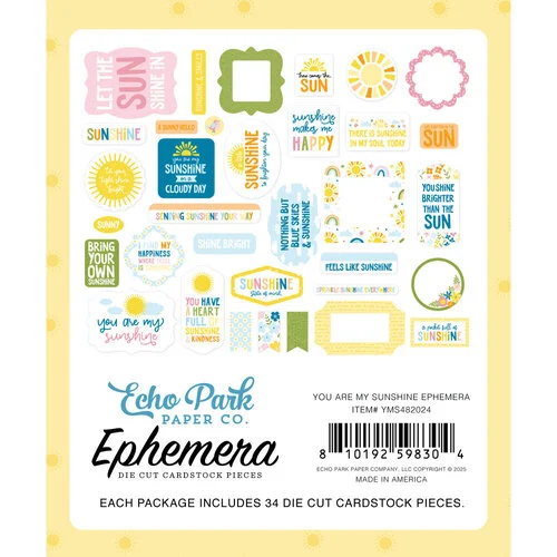Echo Park - You Are My Sunshine Collection - Ephemera 2 Echo Park - You Are My Sunshine Collection - Ephemera