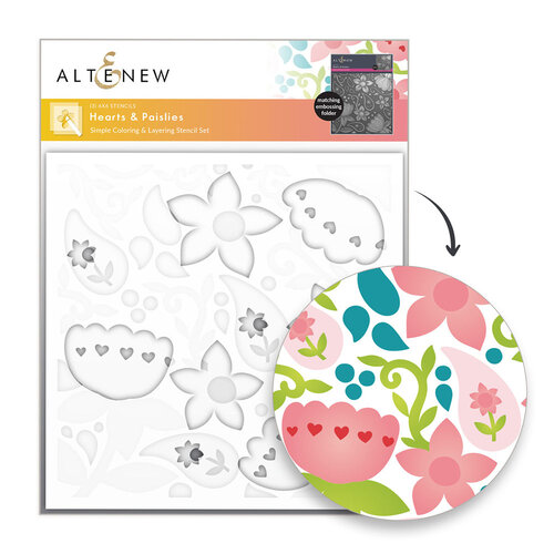 Altenew - Stencils - Hearts And Paislies 2 Altenew - Stencils - Hearts And Paislies