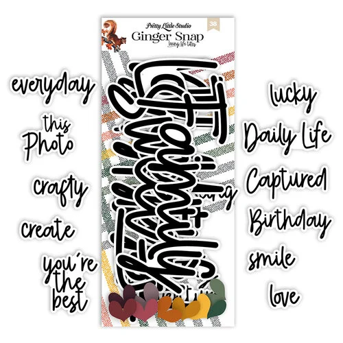 Pretty Little Studio - Ginger Snap Collection - Die-Cuts - Loving Life Word Titles